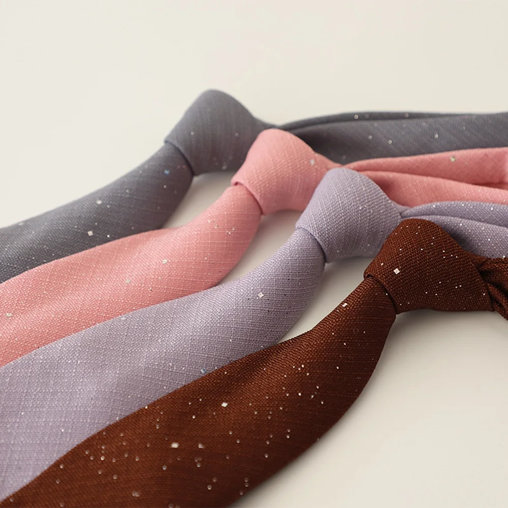 Luxury Gift Gentleman Business 8CM Handheld Solid Color Highlights Casual For Men Wedding High Quality