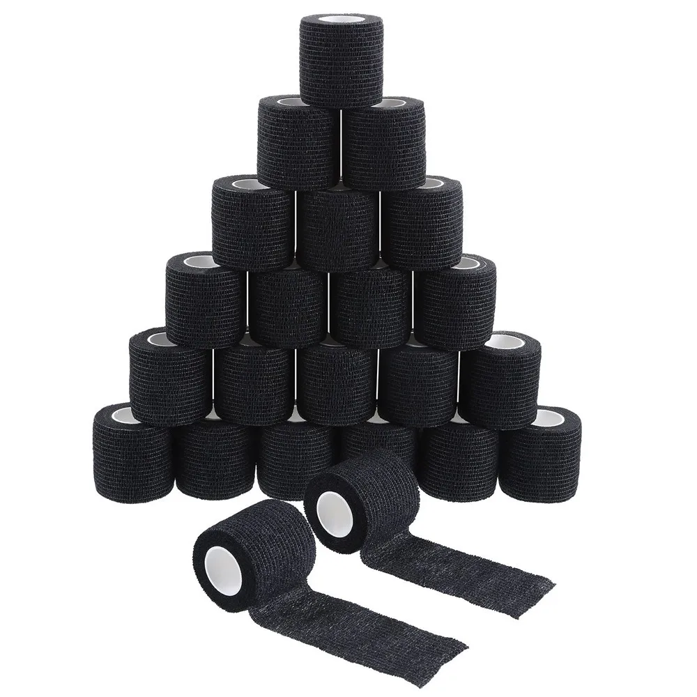 2024 New Black Bandage Cover Wraps Tapes Nonwoven Breathable Self Adhesive Finger Wrist Protection Supply