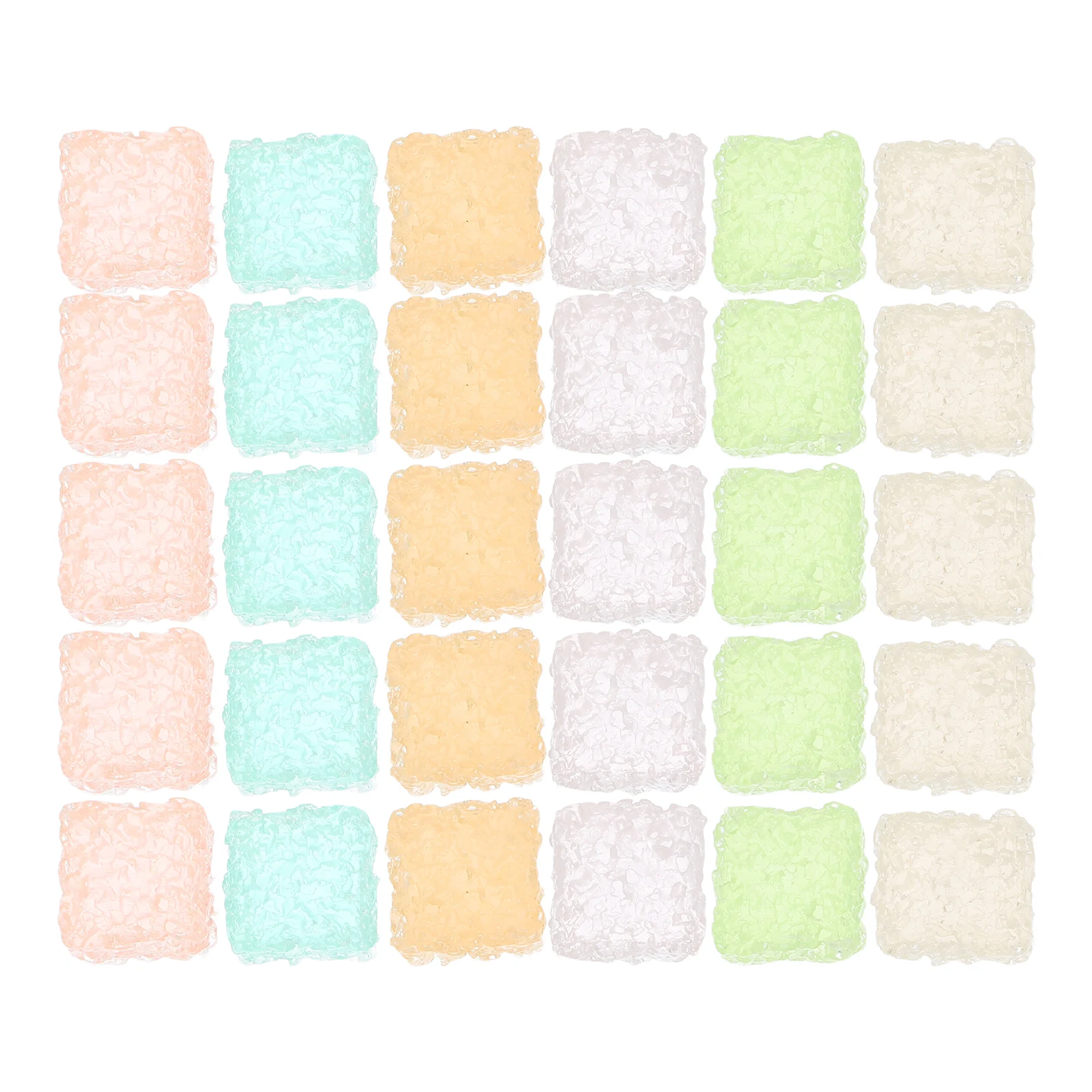 

30 Pcs Simulated Luminescent Sugar Cube Luminous Decor Toy Phone Case DIY Light up Flashing Plastic