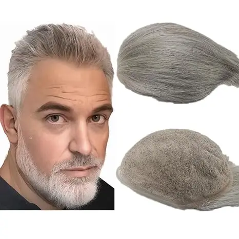 NLW Toupee for Men Human Hair Replacement System