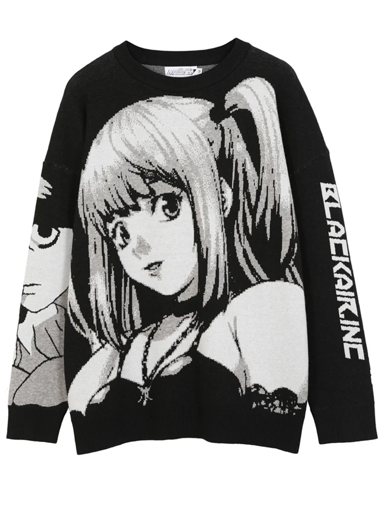 2024 New, Women's Anime Gothic Vintage Tiny Spot Jumper Streetwear Top Y2k Oversize Pullover, Hiphop, Korean, Many Clothes