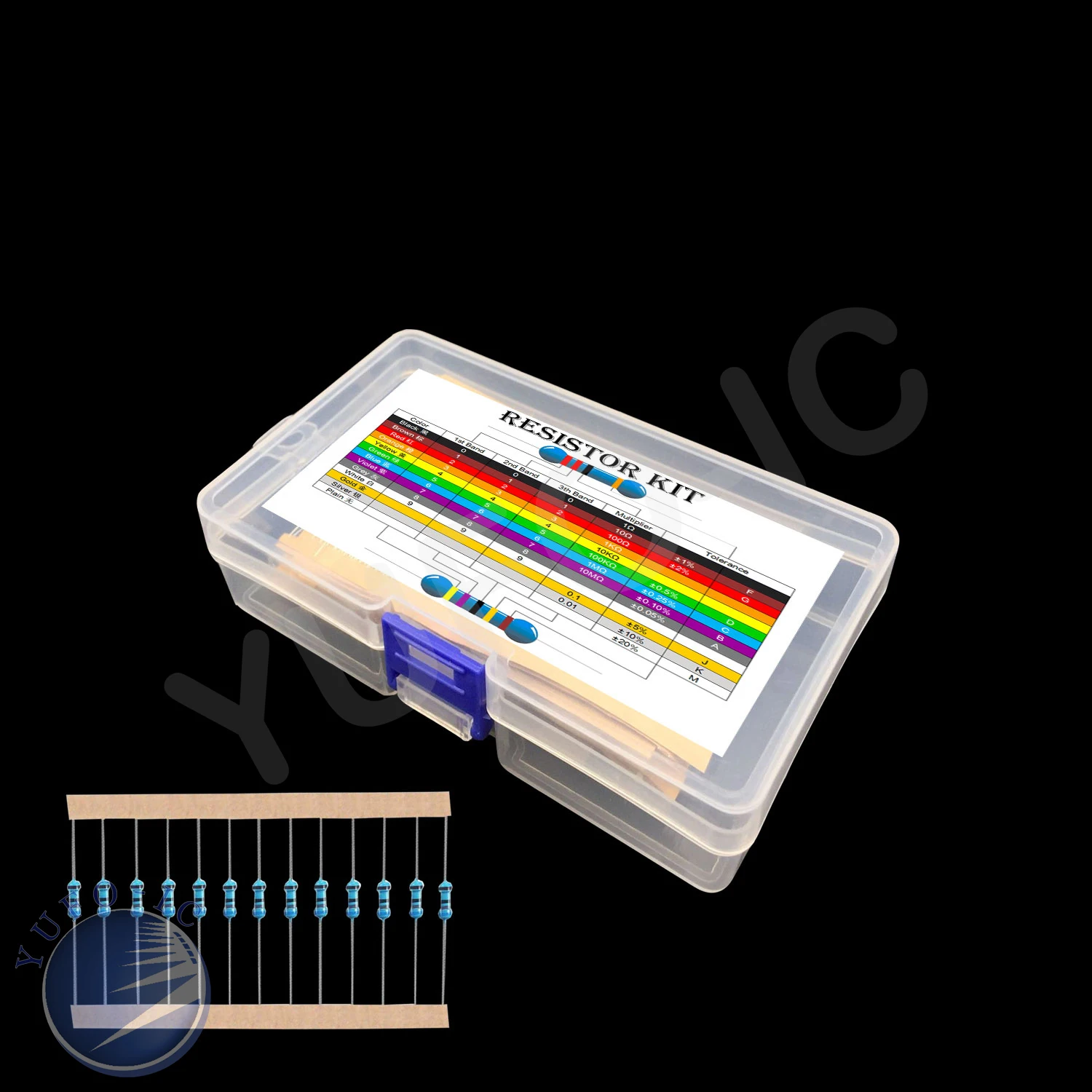 600 Pcs (30 Kinds X Each 20pcs) 1 BOX Metal Film Resistor Pack 1/4W 1% Resistor Assorted Kit Set 10R 22R 100R 150R 200R 1K 10K