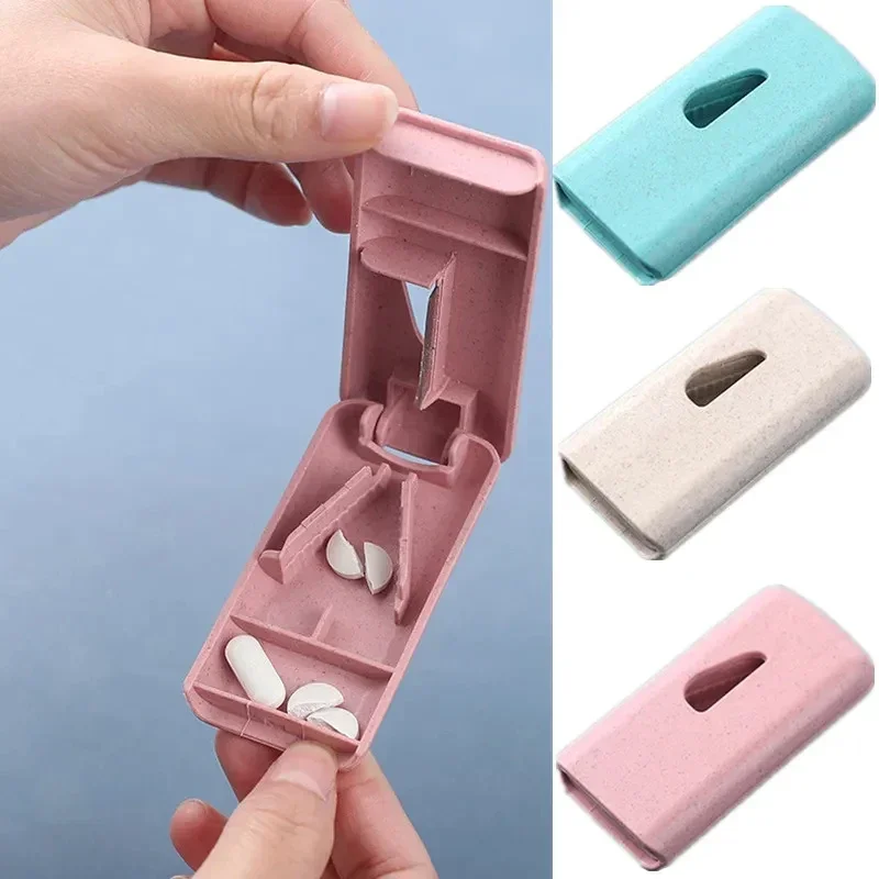 

Pill Box Vitamin Medicine Case Tablet Cutter Splitter Pill Case Mini Useful Portable Storage Box Pill Tablet Cutter Divider