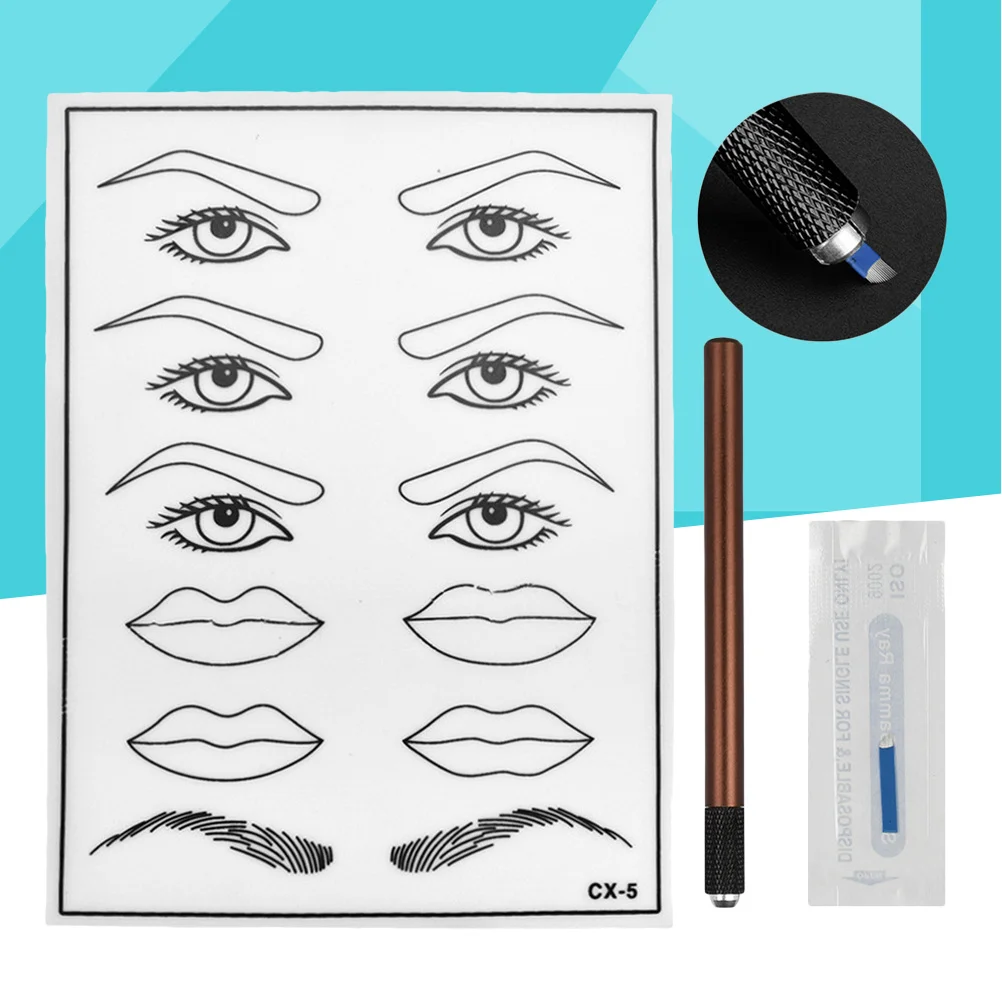 

Microblading Set Pen Practice Skin Blades Smooth Handle Comfortable Use Freehand Brushwork Long Term Use White Eyebrow Eye Mouth