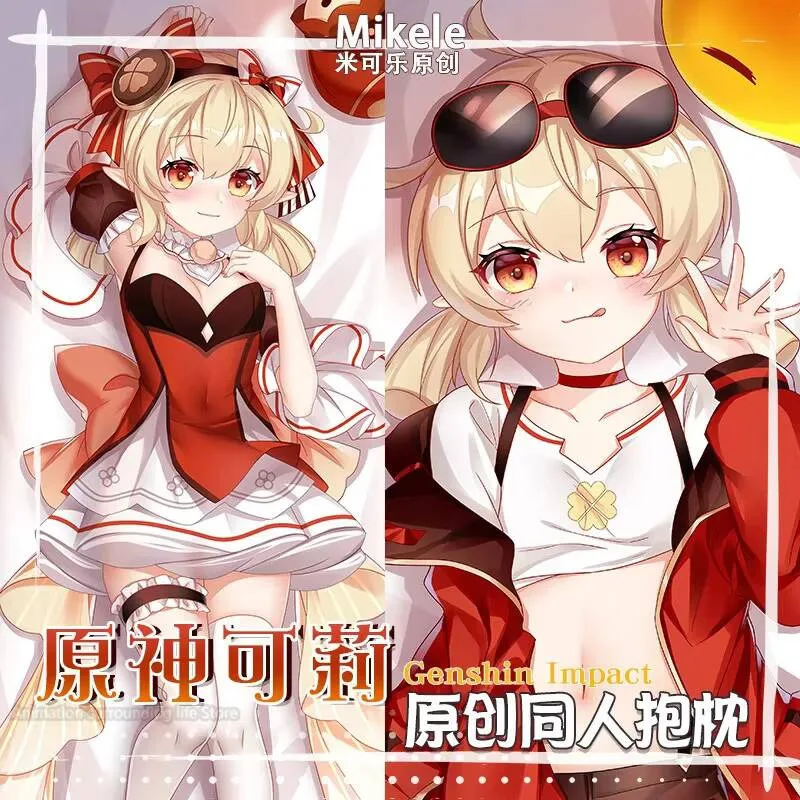 

Genshin Game Impact Klee Косплэй наволочка для тела Dakimakura чехол 2-сторонняя длинная обнимающая подушка для тела наволочка
