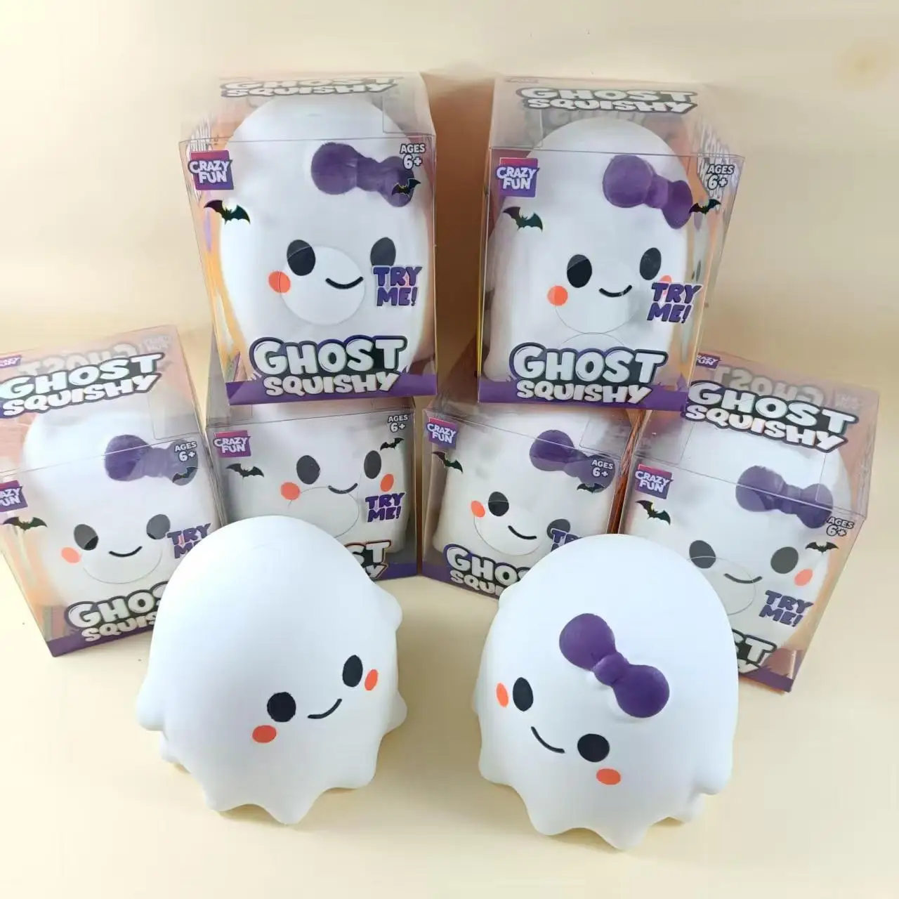 Large 16cm Ghost Squishy Slow Rising Stress Relief Toy Tpr Creative Decompression Gadget Halloween Ghost Ideal Gift Couple Style