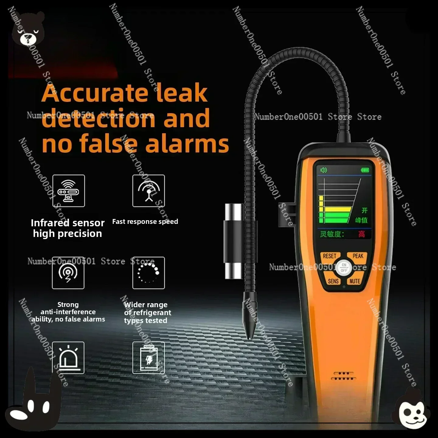 

ILD-200 Infrared Leak Detector, Auto Repair Air Conditioning Refrigeration Maintenance Halogen Refrigerant Snow Leak Detector