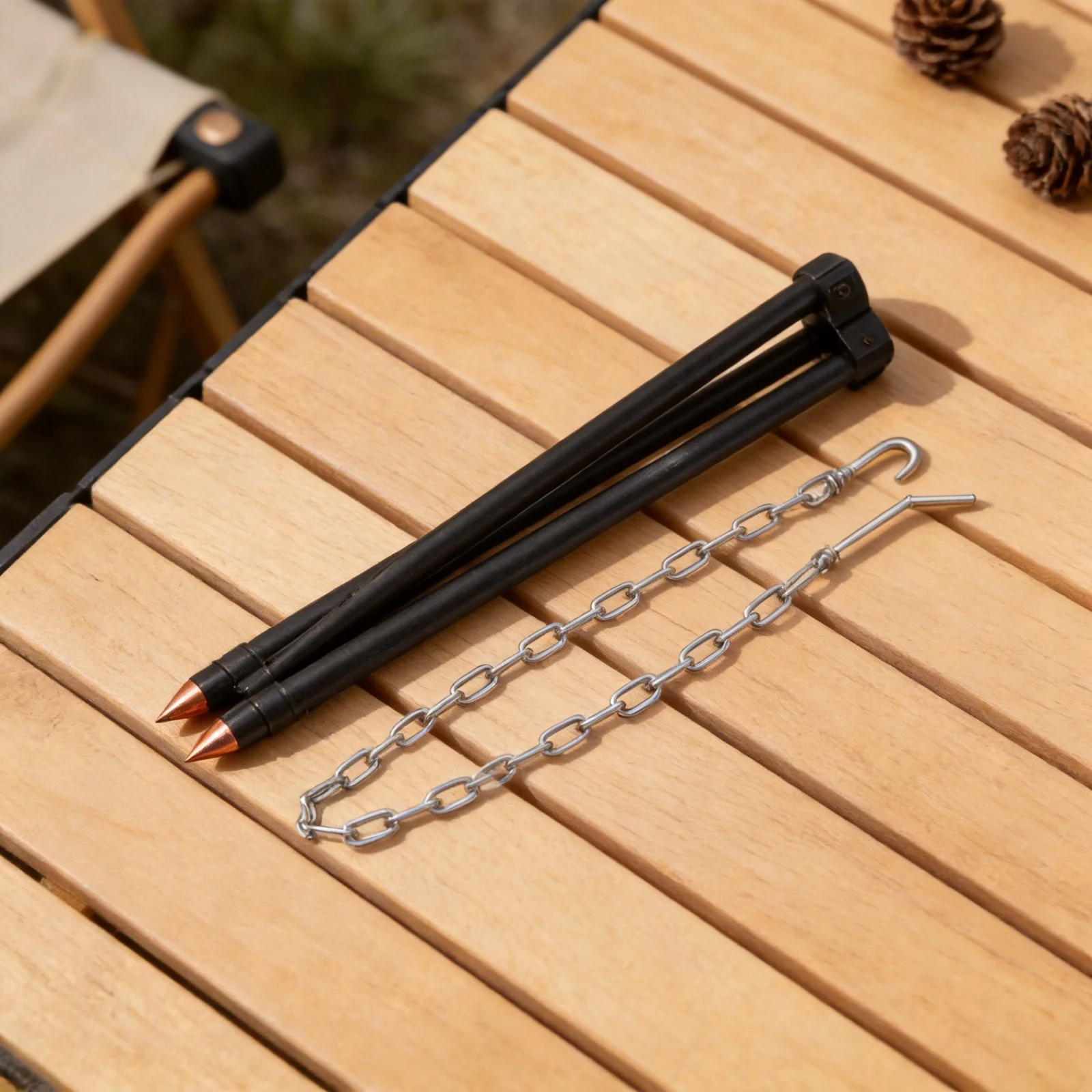 

Легкий портативный походный штатив для приготовления пищи с трехступенчатой регулировкой высоты, из алюминиевого сплава, с высокой ветроустойчивостью.