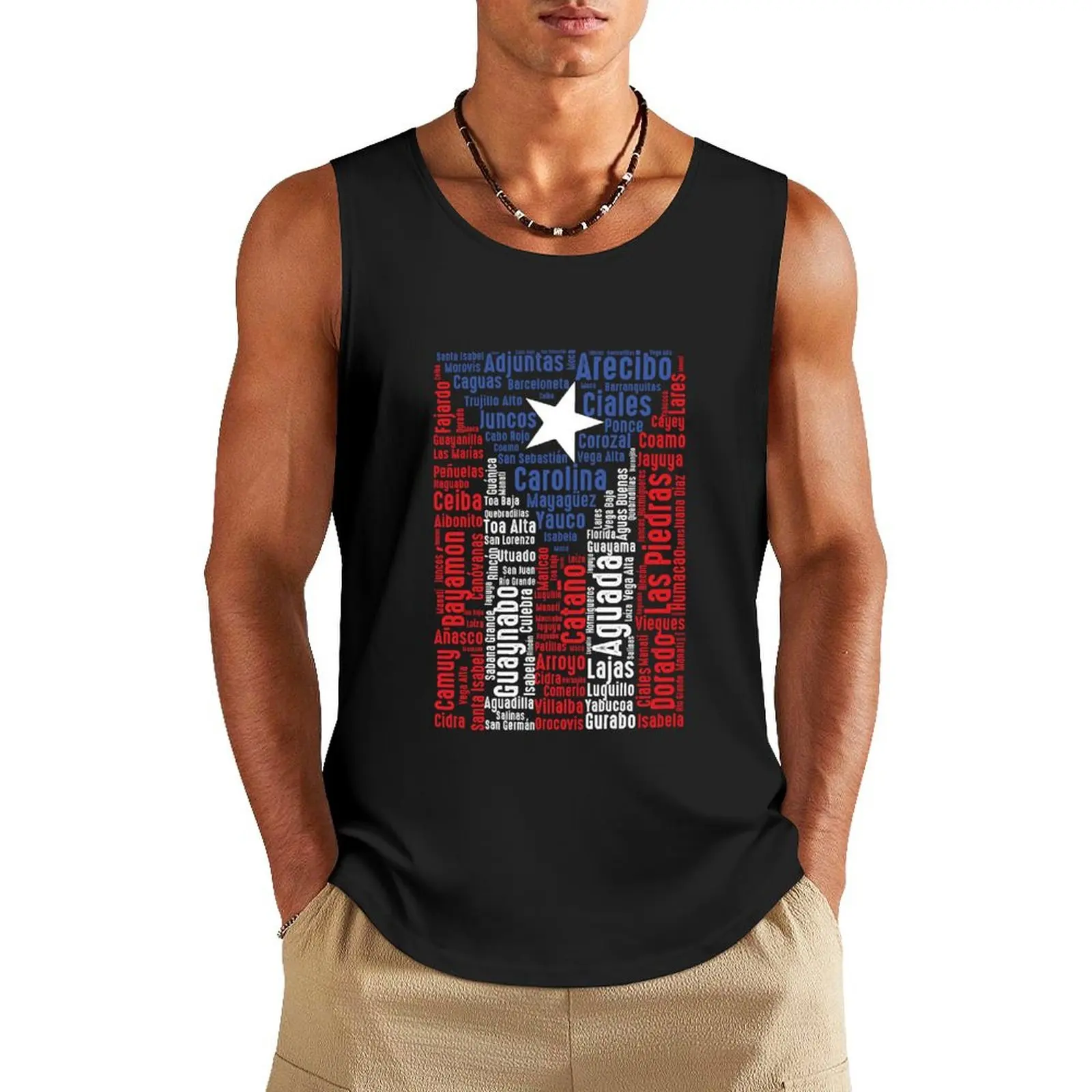 

Puerto Rico Flag Gift Patriotic Puerto Rican Cities Salsa Tank Top gym clothes for man Man clothes for gym Sports shirt man
