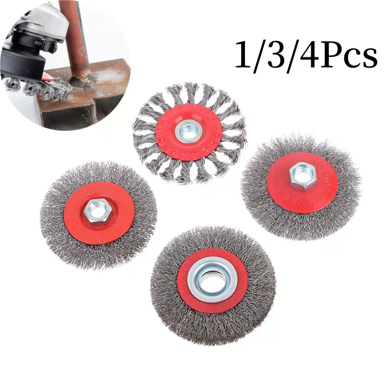 Powerful Paint Removal Rotary Tool Twisted Steel Wire Wheel Abrasive For Angle Grinder Debu 75/100mm M14 Steel Wire Cup Brush