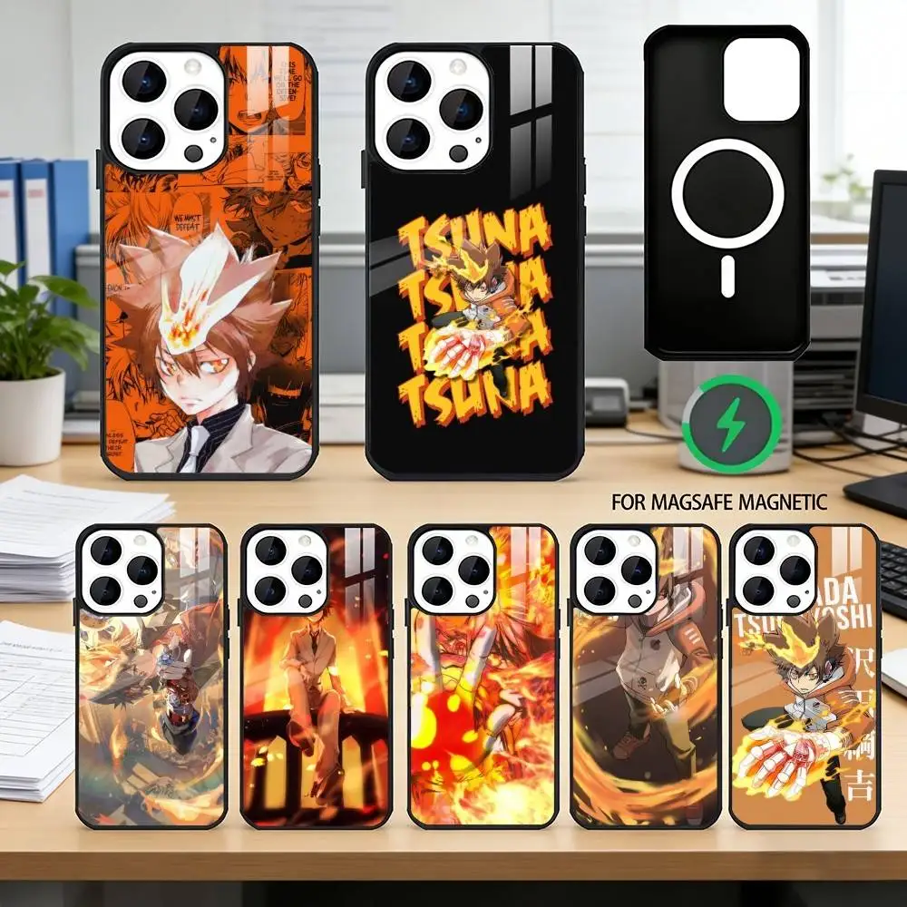 

Hitman R-Reborn Tsuna S-Sawada Phone Case For iPhone17,16,15,14,13,12,11 Plus,Pro Magnetic For Magsafe Wireless Charging