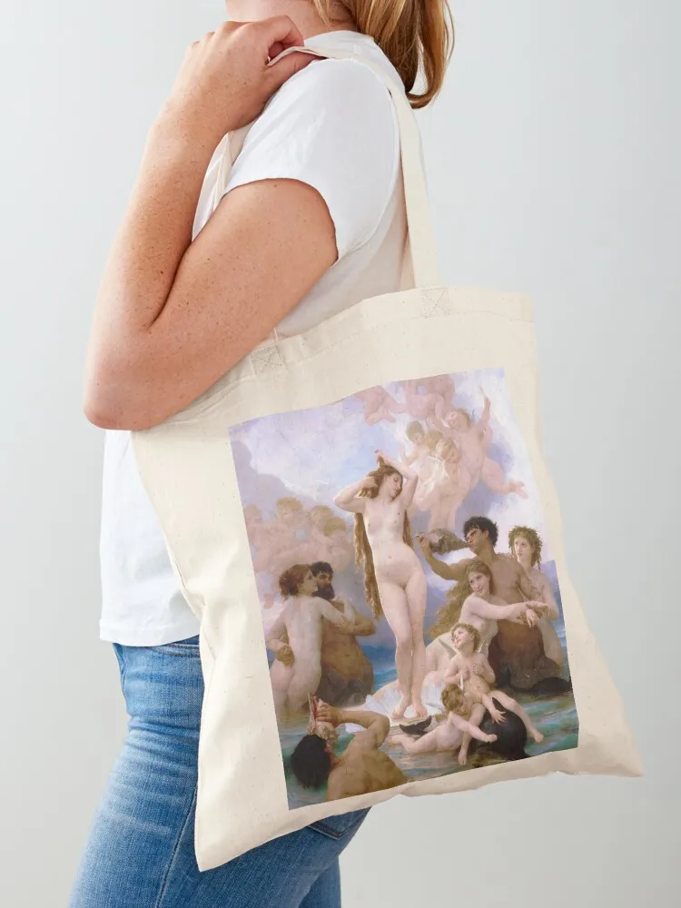 William-Adolphe Bouguereau - The Birth of Venus (La Naissance de Vénus) (1879) Tote Bag shopper bags Shopper Canvas Tote Bag