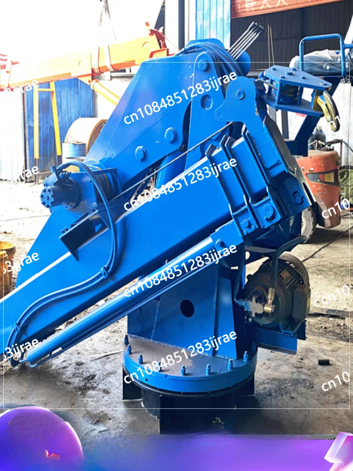 

Marine Folding Arm Crane Small Boat Crane Wharf Fixed Crane Hydraulic Telescopic Folding Vehicle-mounted