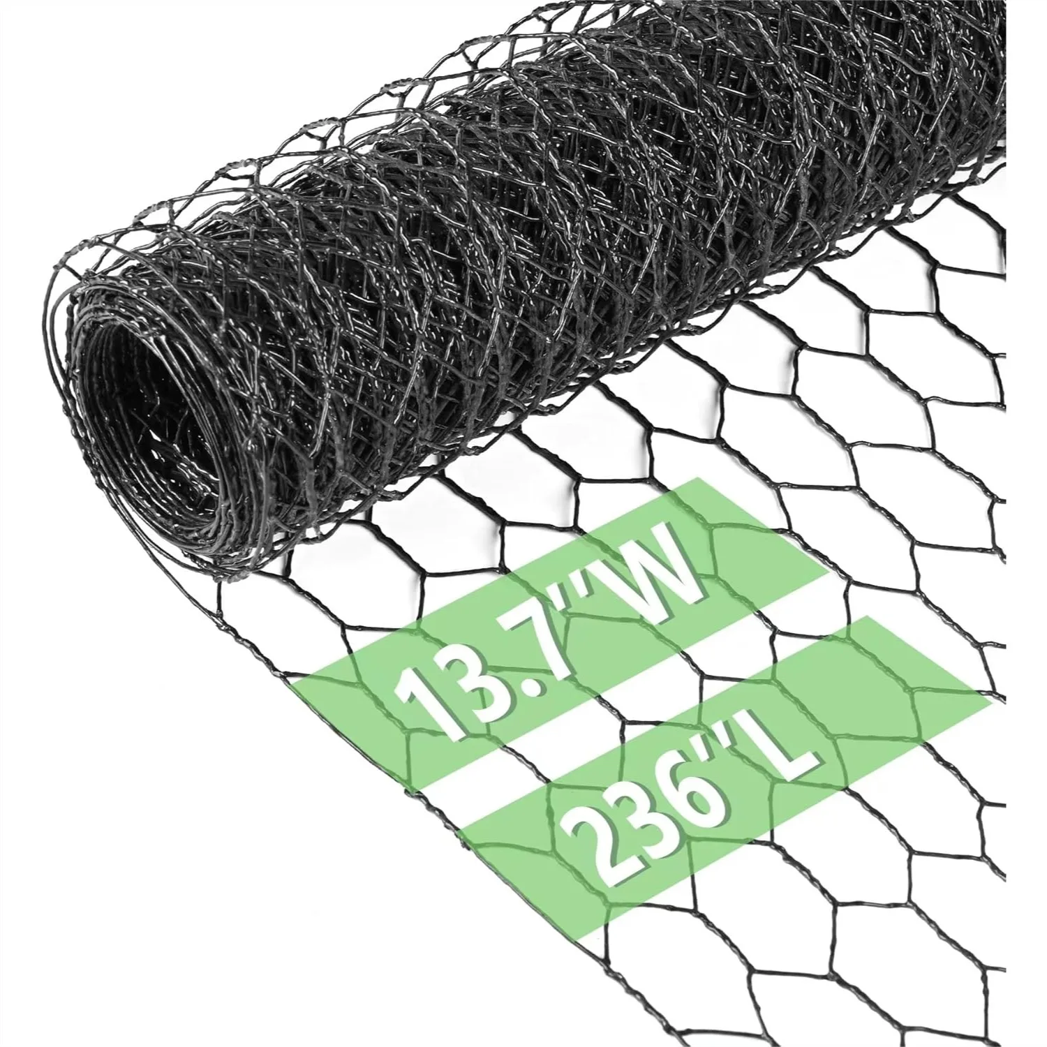 

Chicken Wire 13.7 In X 236 In Poultry Netting Hexagonal Galvanized Mesh Garden Fence Barrier For Pet Rabbit Chicken Fencing With PVC Coating