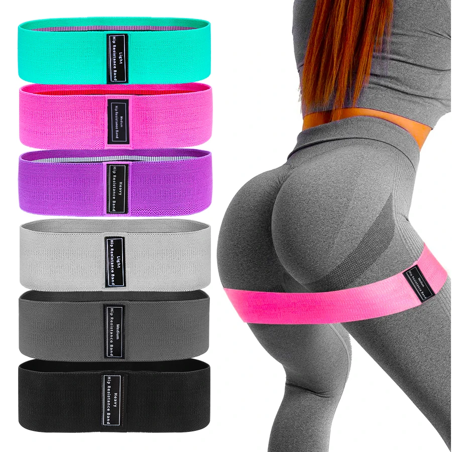 Stofweerstand Heup Booty Bands Glute Dij Elastische trainingsbanden Squat Circle Stretch Fitnessstrips Loops Yoga Gymapparatuur