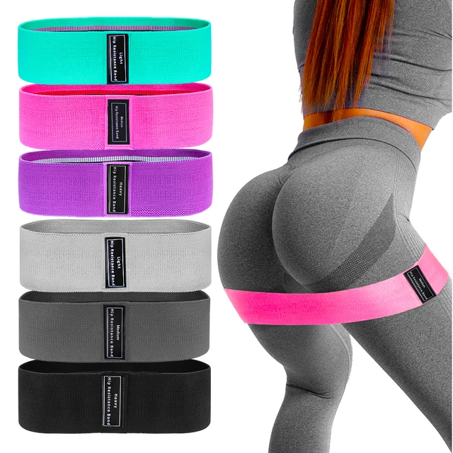 Odporność na tkaninę Opaski na biodra Glute Udo Elastyczne opaski treningowe Przysiad Koło Rozciągliwe paski fitness Pętle Sprzęt do jogi