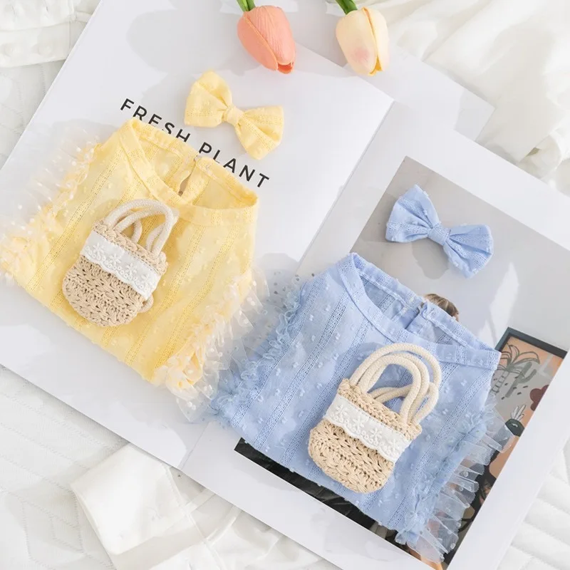 

Bichon Fairy Dress Spring Summer Princess Style Crossbody Bag Dress Small Dog Short Skirt Solid Color Dog Clothes