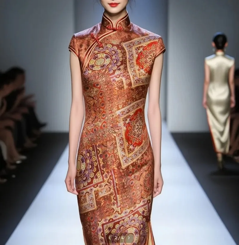 

Vintage Style Ramie Fabric, Digital Oil Painting Print, Pure Natural Fiber for DIY Hanfu, Cheongsam, Dress, Spring Summer Sewing