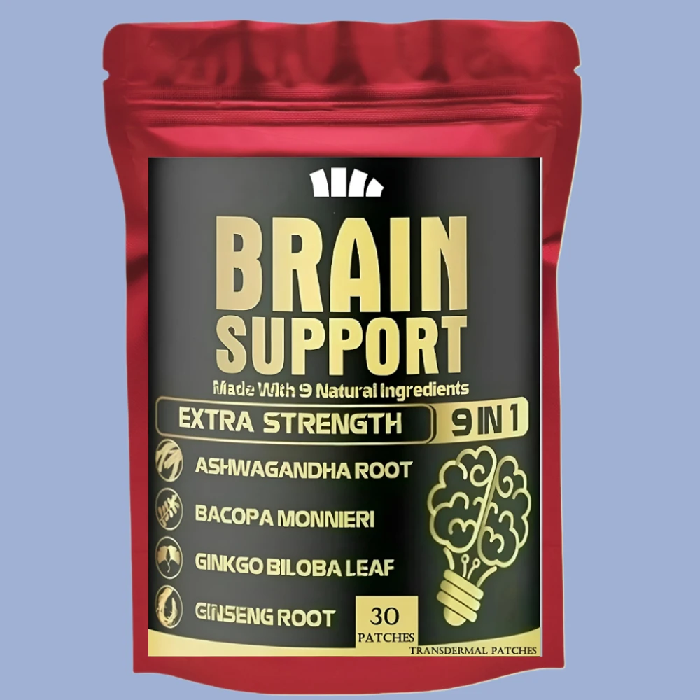 30 Patches 9 In1 Brain Support Transdermal Patches With Ashwagandha Root, Gotu Kola Focus, Memory & Energy Booster