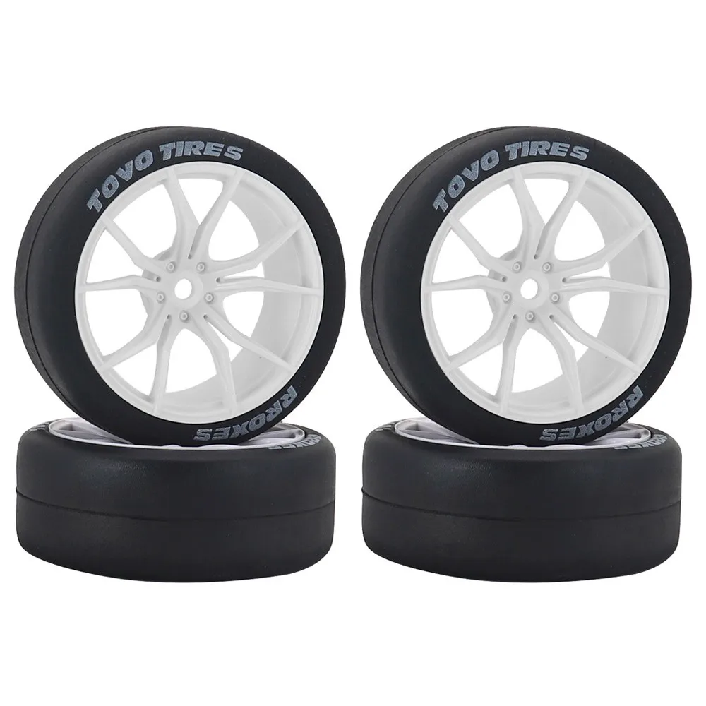 4szt 65mm Hard Drift Tire 1/10 Rc Drift Car On Road Touring Racing Car Tire Wheel For Tamiya Tt01 Tt02 Xv01 Ptg-2 Kyosho Hpi Hsp