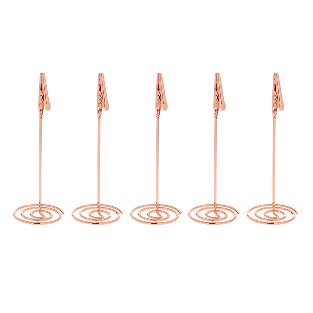 

12 Pcs Stand Holder Paper Clips Metal Table Number Holders Menu Photo Golden Party