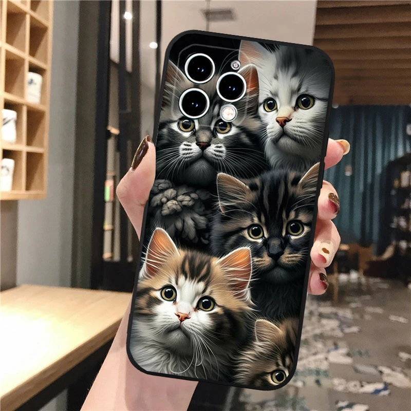 Cute baby kitten Cat Phone Case For iphone 17 Pro Max Air 16 15 14 13 Pro Max 15 16 Pro 15Plus Shell