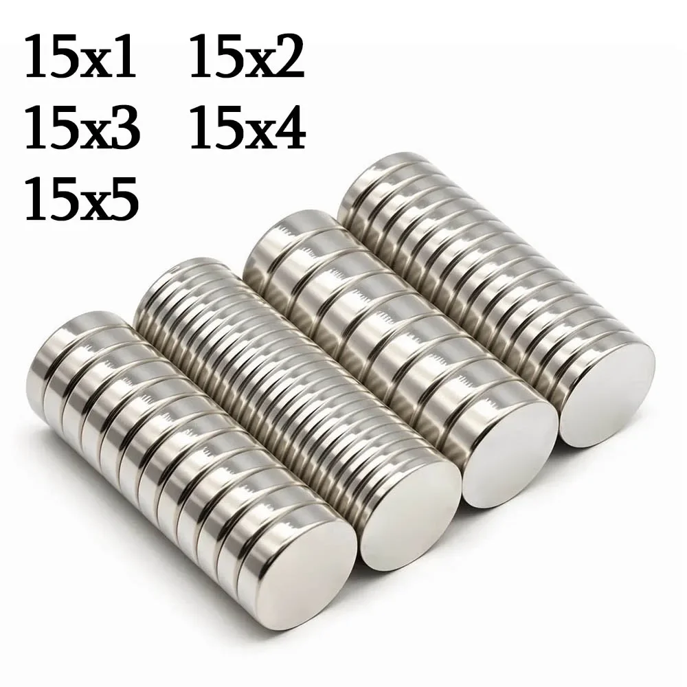 

Super Strong Round Neodymium Magnet Powerful Magnets N35 small Permanent Magnetic NdfeB Refrigerator Magnet 15x1 15x2 15x3 15x5
