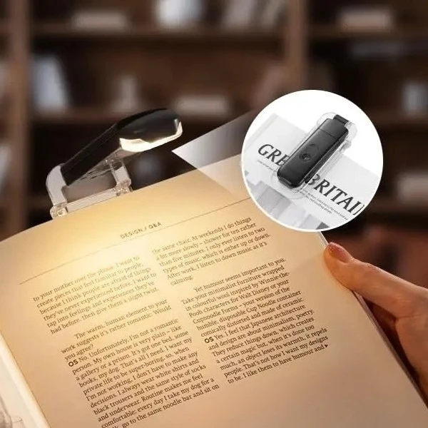 LED USB Rechargeable Book Light Reading Light Eye Protection Night Light Portable Clip Desk Light Bookmark Read Light Night Lamp
