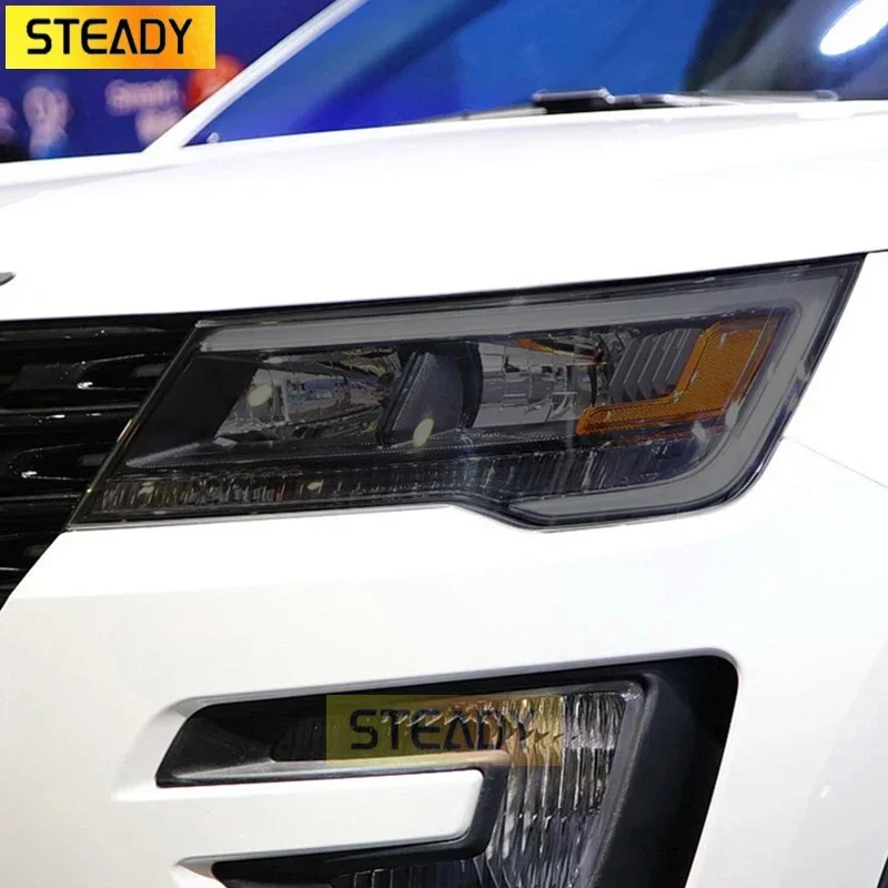 

Car Headlight Protective Film Front Light Transparent Smoked Black TPU Sticker For Ford Explorer 2016-On U502 U625 Accessories