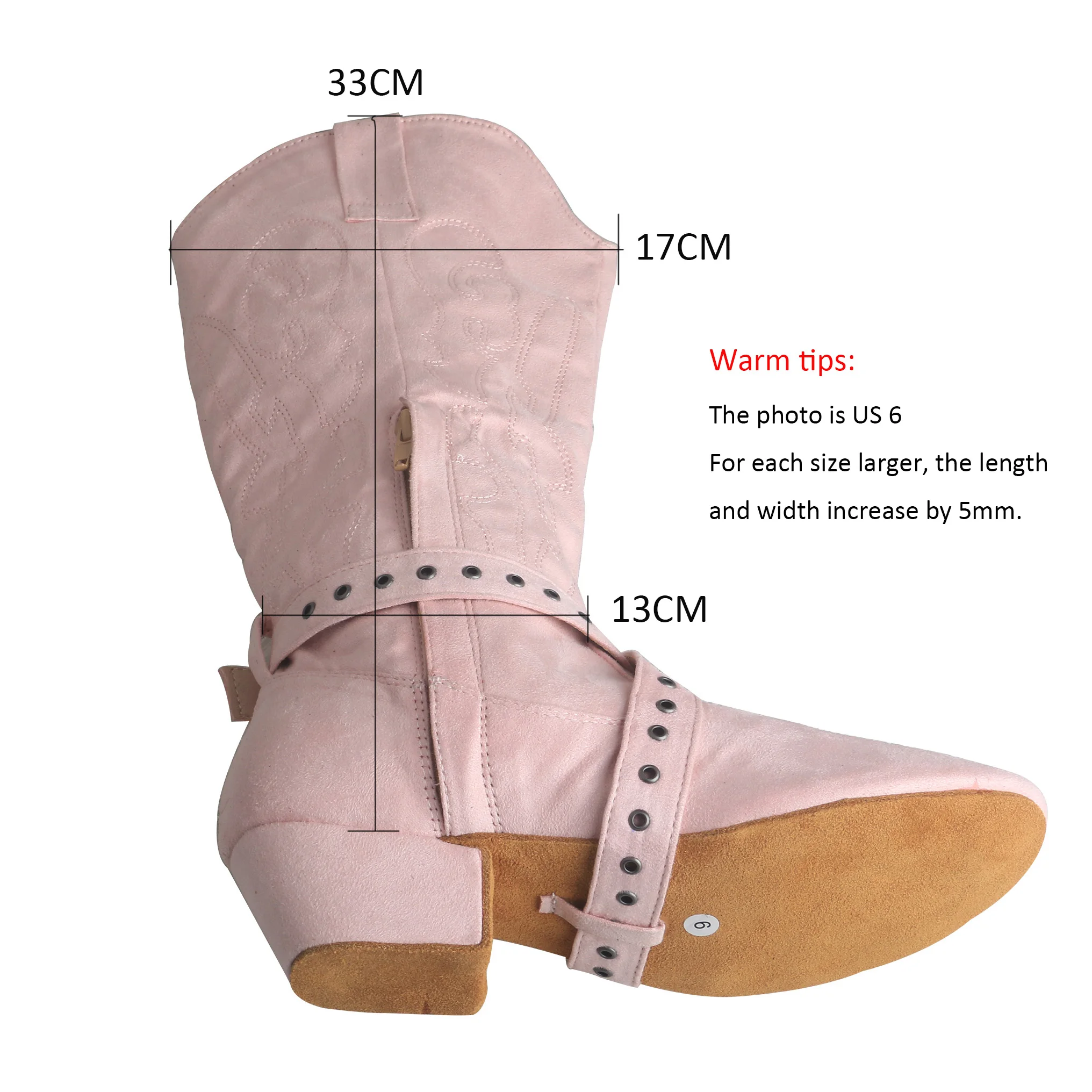 Wedopus Customized Heel Pink Dance Boots with Embroidery Mid-calf Practice Dance Shoes Women Boots Suede Soft Sole