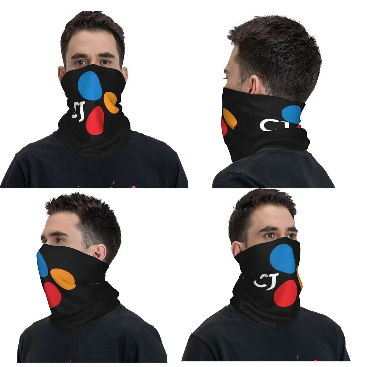 CJ Entertainment Logo Bandana Neck Cover Printed Wrap Mask Scarf Multi-use Balaclava Riding Unisex Adult Washable