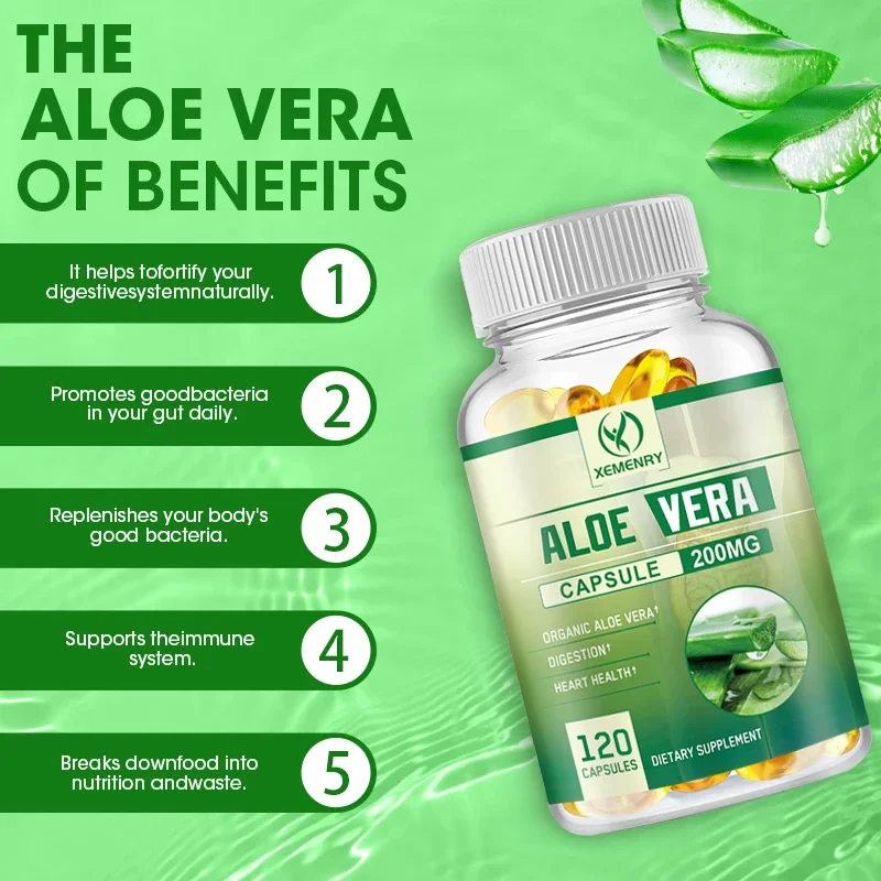 Organic Aloe Vera Capsules Made with Organic Ingredients | Natural and Raw | Non-GMO