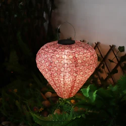Solar Garden Light Hanging Lamp 300LM Ball Light 600MAH IP65 Waterproof Diamond Shaped Lantern for Yard Balcony Home Decoration