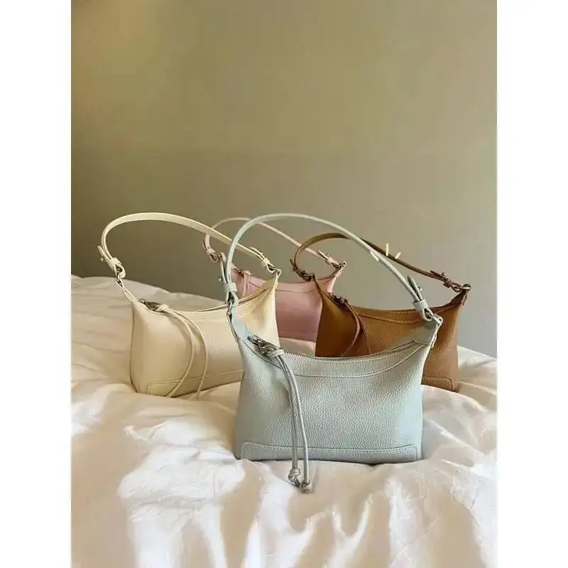 Bloom High Street Blue Underarm Y2k Hot Girls Pu Leather Hobos Bag Handbag Female Haruku Aesthetic Shoulder Bags 2025