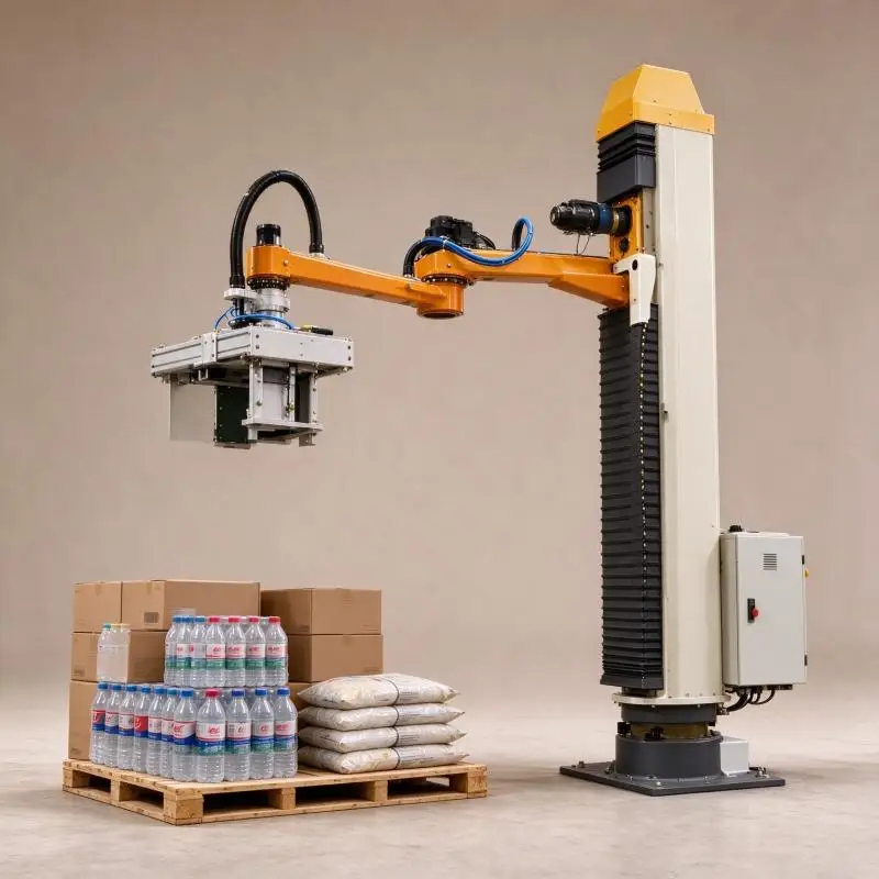 Column Palletizer Single Column Vertical Palletizing Device Adjustable Stack Height For Box And Bag Pallet Arrangement