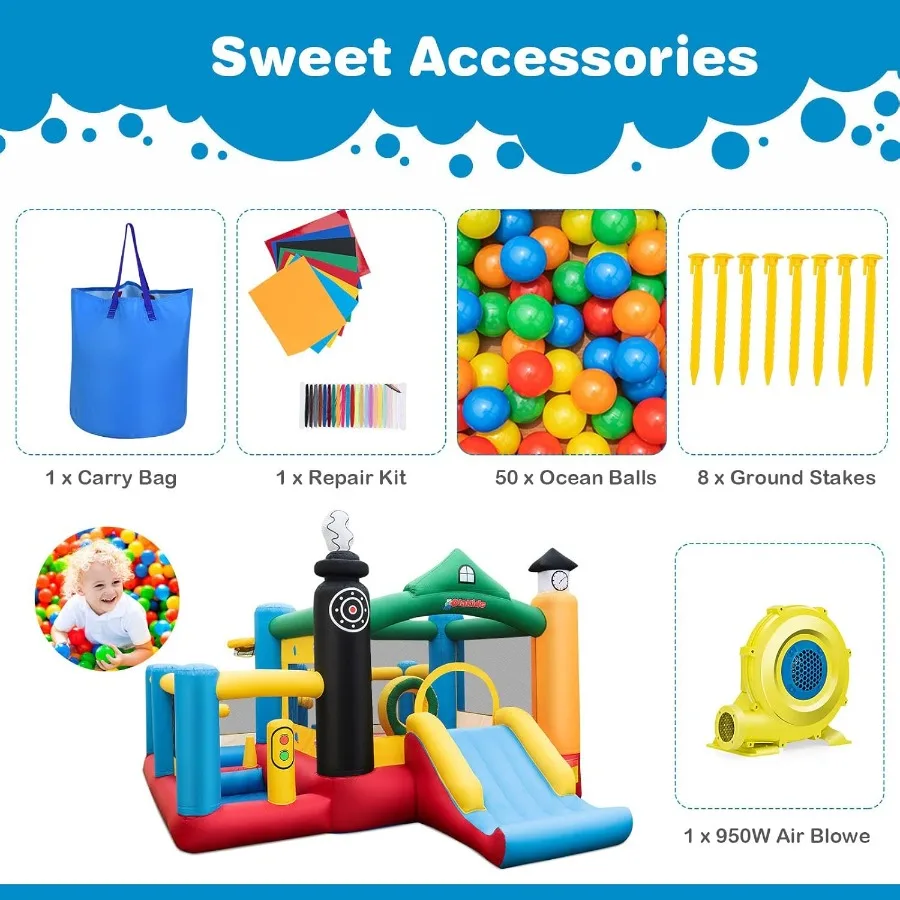 نفخ ترتد البيت قطار موضوع القفز القلعة مع الشريحة الكرة حفرة كرة السلة حافة للاستخدام الداخلي في الهواء الطلق متعة وآمنة Infla #6