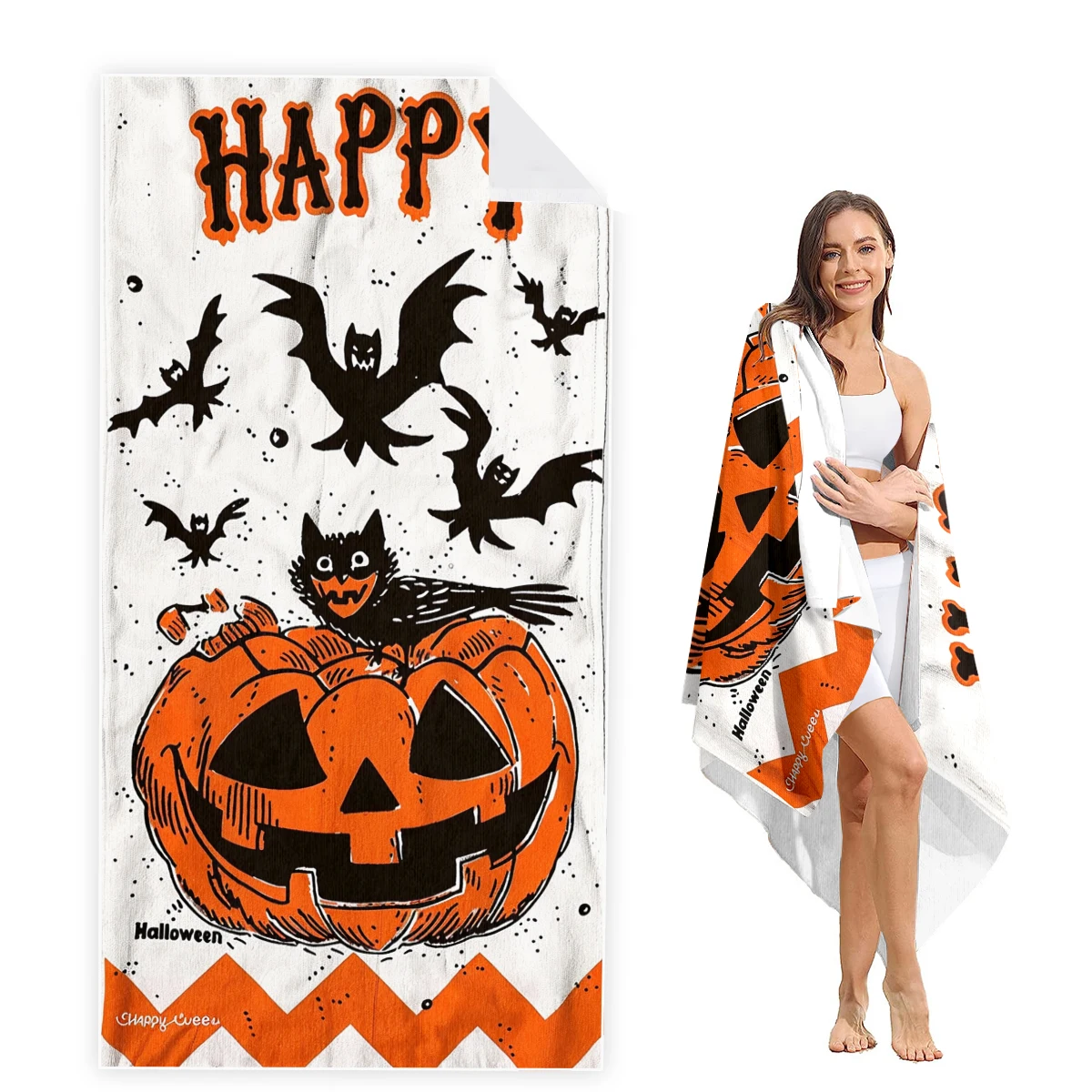 

Hallowmas Beach Towel Oversized, Super Absorbent Sand Free Thick Microfiber Beach Towel,Beach Towels for Kids,Men,Women