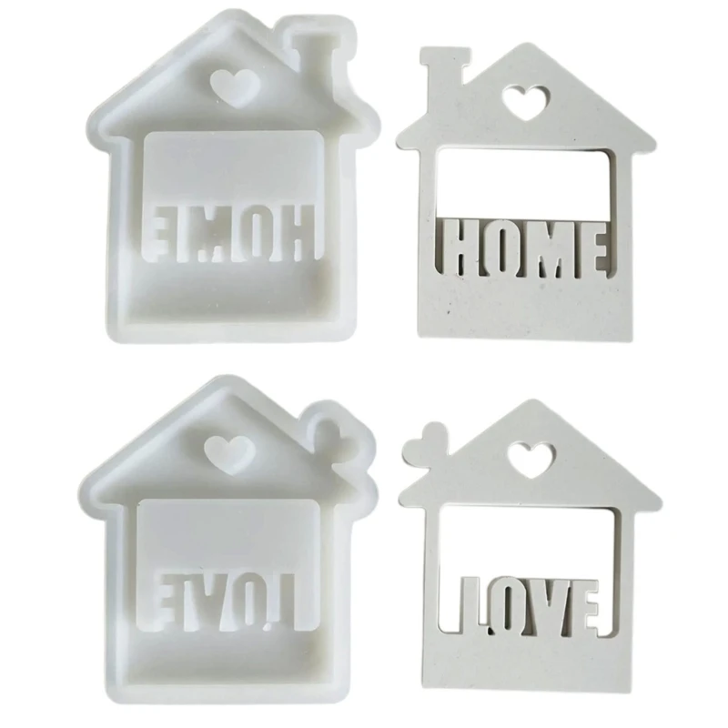 Hollow House Shaped Resins Molds for Making Desk Decorations Festival Gift