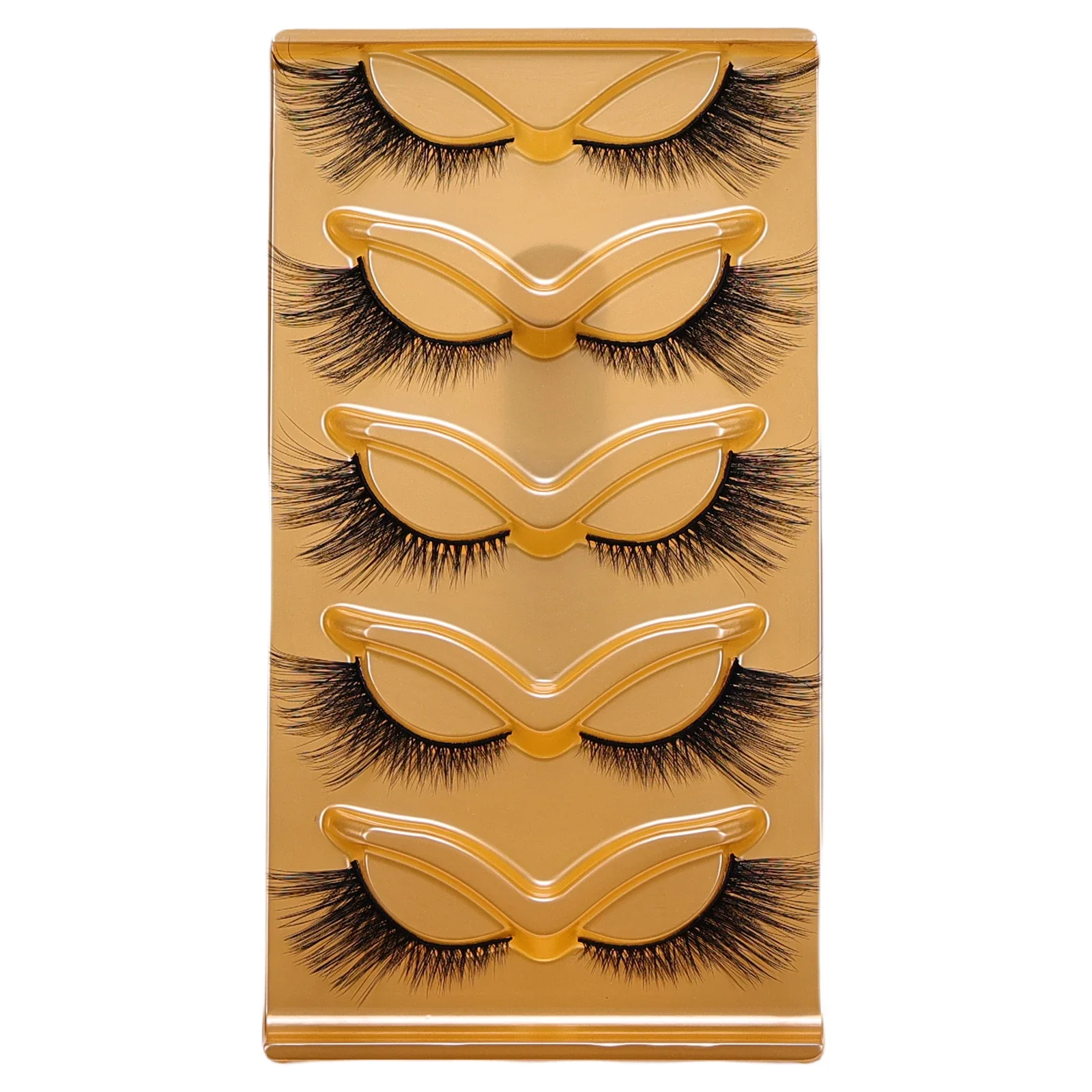 キャットアイつけまつげ 5 ペア ふわふわ、ナチュラル、スレンダー、ソフト、クロスつけまつげ テールエクステンションつけまつげ