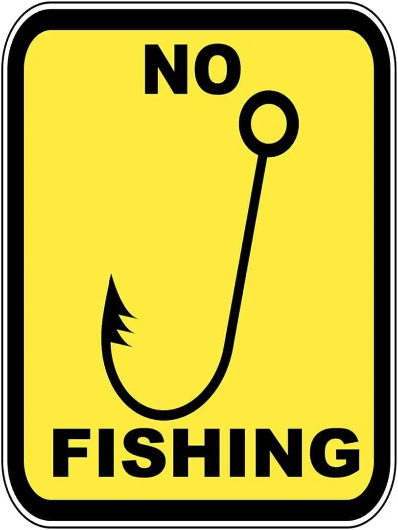 Vintage Funny Novelty Metal Tin Sign No Fishing Warning Retro Wall Decor Garden Man Cave Cafes Office Store Pubs Club Metal Alum