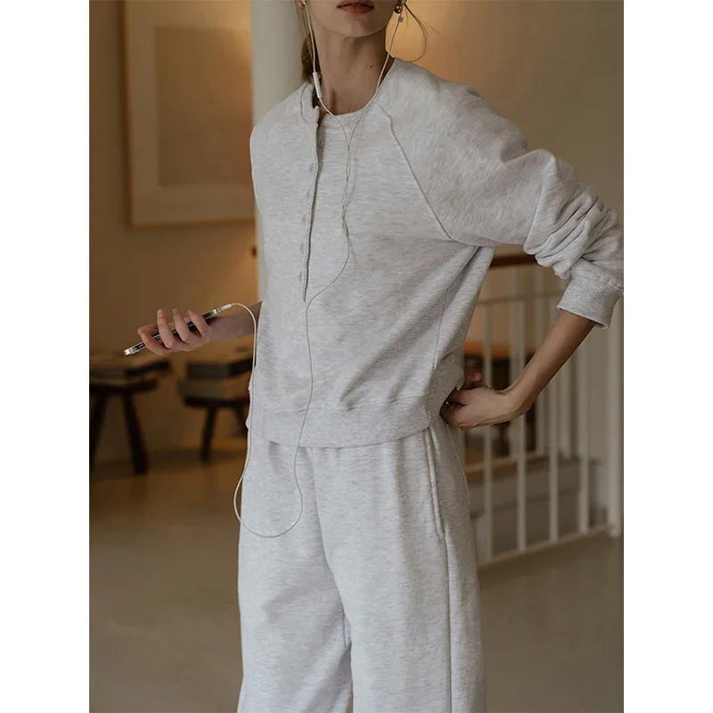 Casual  Cotton Two Piece Sets Womens Outifits Long Sleeve Hoodie +Sweatpants Set Trousers Suit Jogger Tracksuit Ensemble Femme