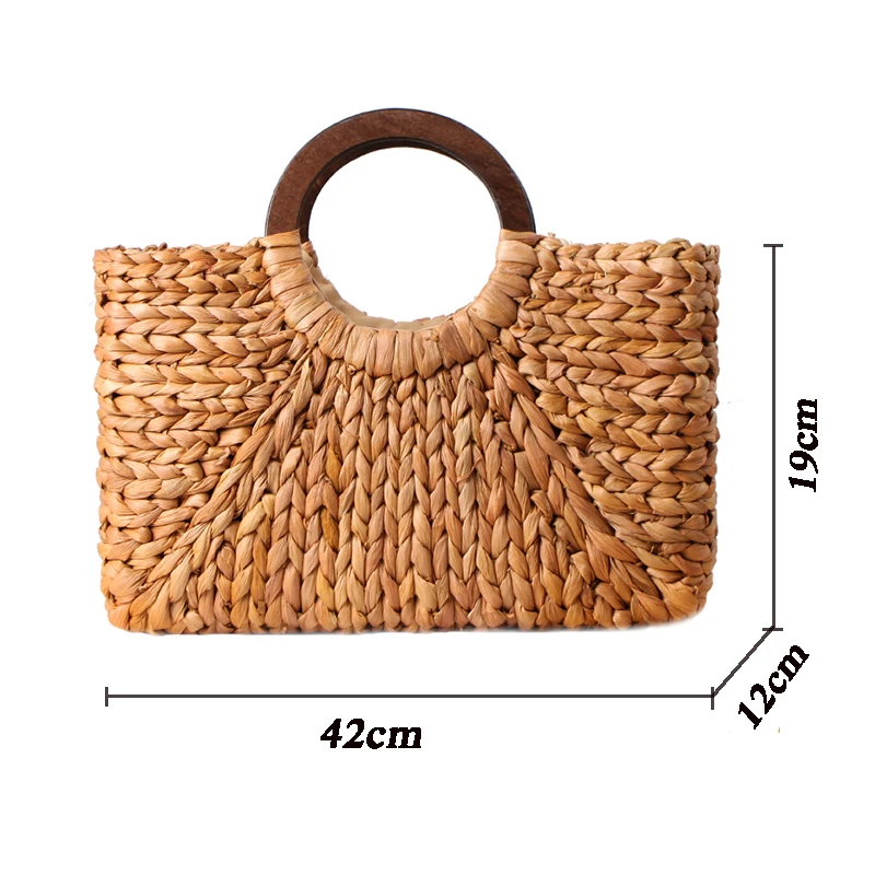 Summer Beach Bag Handmade Rattan Straw Ladies Handbag Simple Straw Women\'s Large Capacity Tote Bags Women Travel Purses Sac