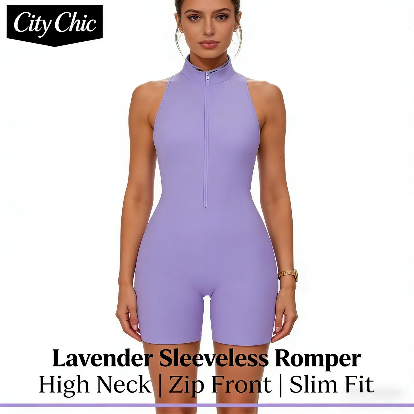 

Full-Zip High-Impact Yoga Bodysuit for Women Crisscross Back Buttery Soft Hip-Lifting Tight Workout Wear