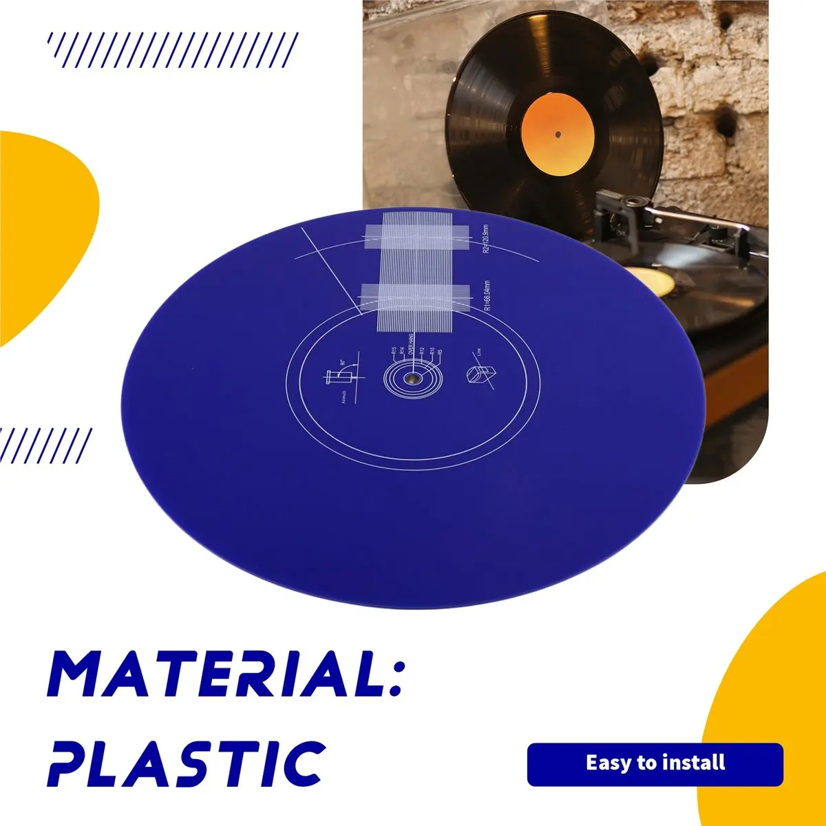 TOP RATED○▽30cm Turntable Strobe Disc Mat Stroboscope Mat Rotational Speed Detection Turntables Calibration Disc for Record Play