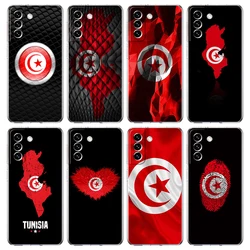 Tunisia Flag Transparent Case For Samsung Galaxy S24 S23 S22 S20 S21 FE Ultra S24 S23 S10 S10E S9 S8 Plus 5G Shockproof Shell