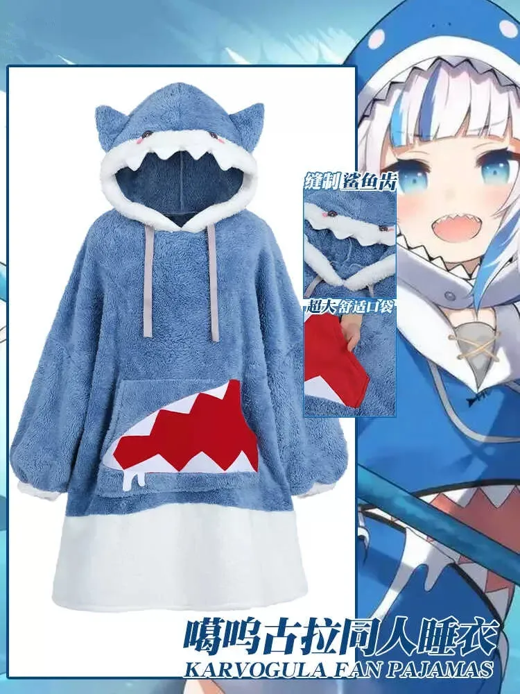 

Gawr Gura Shark Pajamas VTuber Hololive Cosplay Costume Anime Women Role Play Clothing Halloween Activity Suit Plus Size New