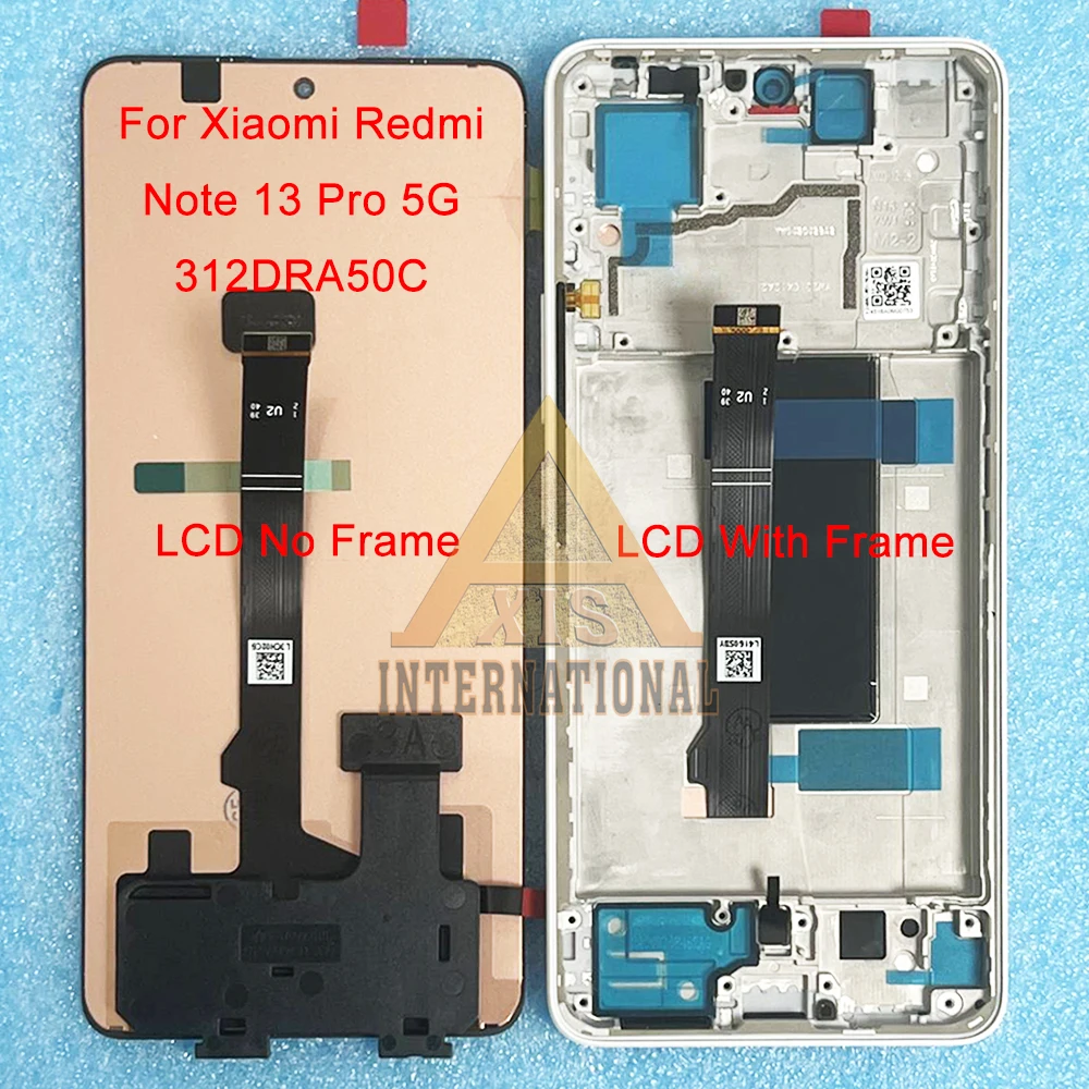 Original 6.67\'\' For Xiaomi Redmi Note 13 Pro 5G LCD Display 2312DRA50C Frame Touch For Redmi Note 13 Pro Plus 2312DRA50C