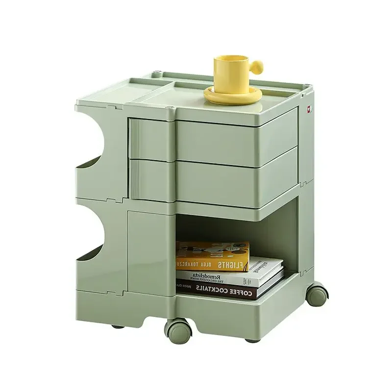 Cart Snacks Cream Shelves Living Room Floor Mobile Multi-layer Toys Home Bedroom Storage Drawer