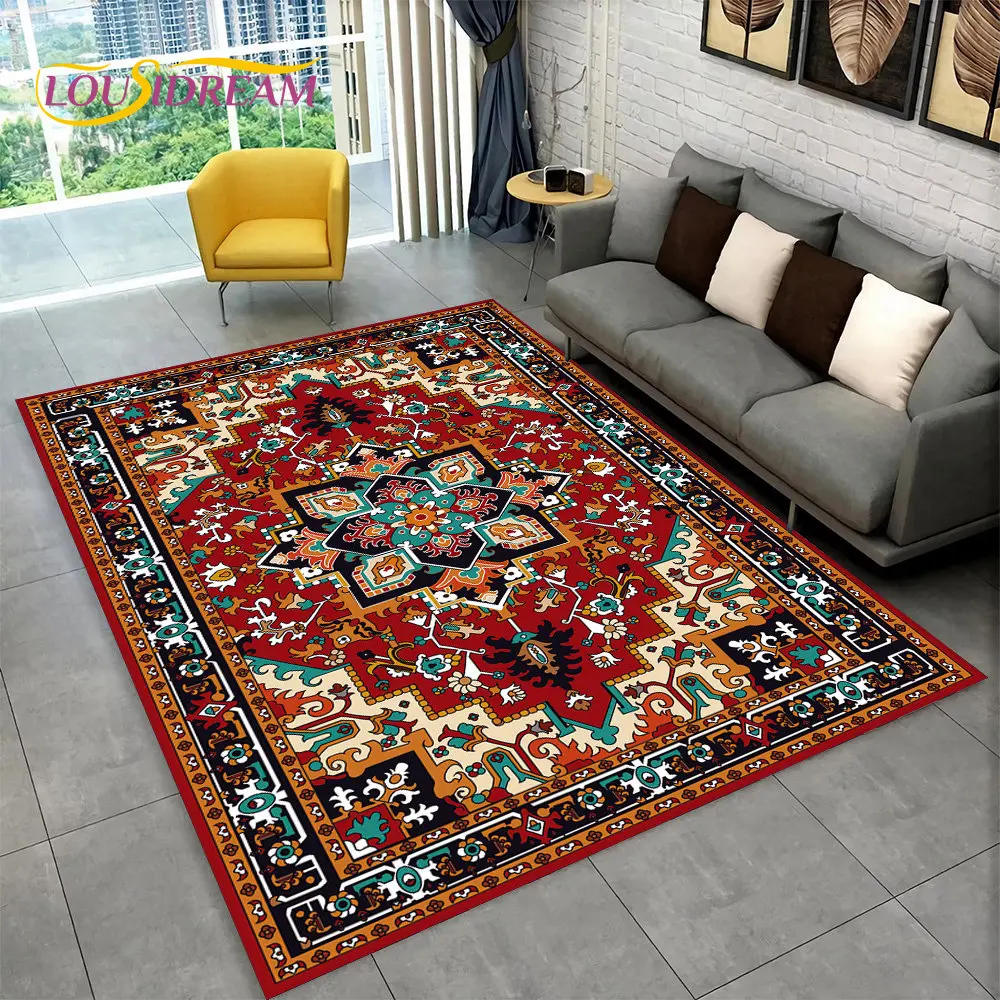 Turkey Persian Bohemian Area Rug Large,Carpet Rug for Living Room Bedroom Sofa Doormat Decoration,Kid Play Non-slip Floor Mat