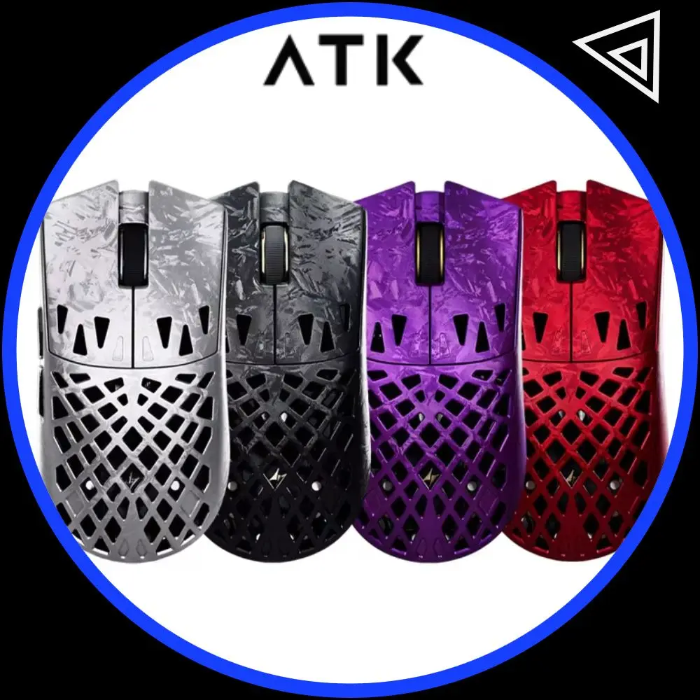 ATK GHOST Mouse Composite Carbon Fibre Wireless Bluetooth Hollow-out Gaming Mouse Paw3950ultra 48g Lightweight 0.163ms PC Gamer